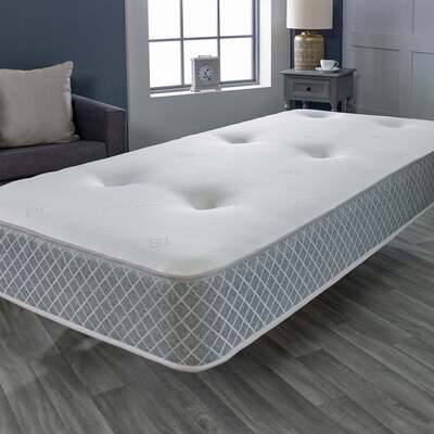 Starlight Beds™ 7.25" Deep Hand tufted Memory Foam with Hybrid Spring Grey Border Mattress - 2ft6 Small Single Mattress (75cm by 190cm)