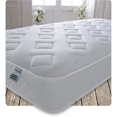 Starlight Beds 7.25" Deep Hybrid Diamond Quilted White Border with Memory Foam and Open Coil Spring Mattress - 5ft King Mattress (150cm by 200cm)