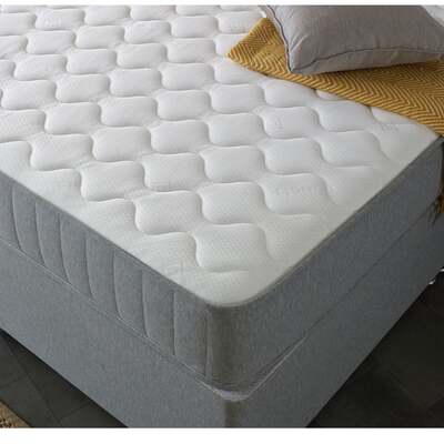 Starlight Beds 9" Deep Open Coil Stylish Grey Border Comfort Finish Memory Foam and Spring Mattress - 4ft6 Double Mattress (135cm by 190cm)