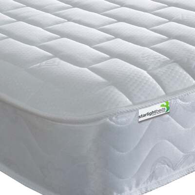 Starlight Beds™ Value Range 7" Deep Deluxe Finish Sleeping Surface Memory Foam with Spring White Mattress - 2ft6 Small Single Mattress (75cm by 190cm)