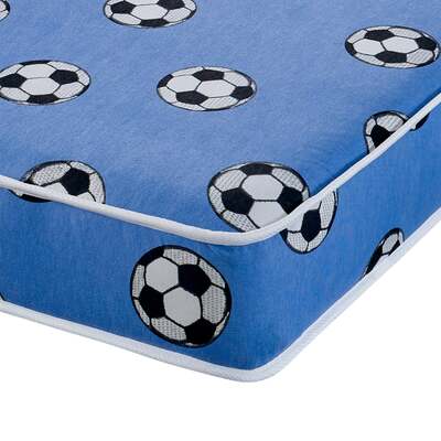 Starlight Beds™ &pipe; Children's 6" All Foam Blue Football Mattress - 4ft Small Double Mattress (120cm by 190cm)