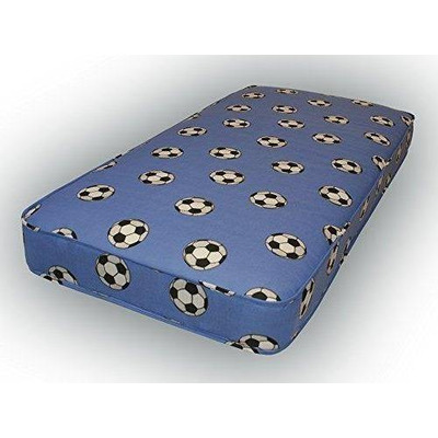 Starlight Beds™ &pipe; Children's 4" All Foam Blue Football Mattress - 4ft Small Double Mattress (120cm by 190cm)