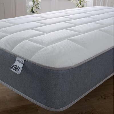 Starlight Beds™ 7.25" Deep Memory Foam Luxurious Cool Touch Top Panel Grey Border Spring Mattress - 5ft King Mattress (150cm by 200cm)