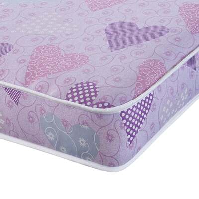 Starlight Beds™ &pipe; Children's Pink Hearts Foam Free Comfort Mattress - 4ft6 Double Mattress (135cm by 190cm)