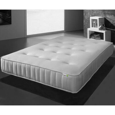 Starlight Beds™ 8" Deep Hand Tufted Luxurious Memory Foam and Spring White Mattress - 4ft6 Double Mattress (135cm by 190cm)