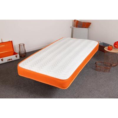 Starlight Beds™ 7" Deep Cool touch Luxurious soft Finish Memory Foam & Hybrid Spring Orange Border Mattress - 5ft King Mattress (150cm by 200cm)