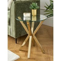 Very Home Chopstick Glass And Brass Lamp Table