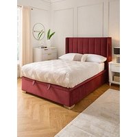 Very Home New Dakota Velvet Lift Up Storage Bed With Mattress Options (Buy &Amp; Save!) - Burgundy - Bed Frame Only