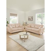 Very Home Halstow Fabric 3 Seater + 2 Seater Sofa Set (Buy &Amp; Save!) - Natural - Made To Order In The Uk