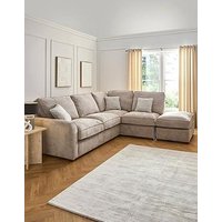 Very Home Treviso Right Hand Corner Fabric Chaise With Footstool - Made To Order In The Uk