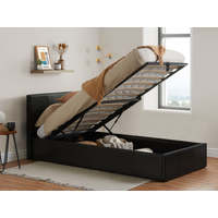 Birlea Berlin Ottoman Faux Leather Single Brown Ottoman Bed