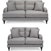Very Home Victoria 3 + 2 Seater Fabric Sofa Set (Buy &Amp; Save!) - Grey - Fsc&Reg; Certified