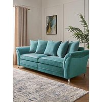 Very Home Dury Fabric 4 Seater Scatterback Sofa - Teal - Fsc&Reg; Certified