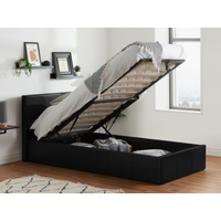 Birlea Berlin Ottoman Faux Leather Single Black Ottoman Bed