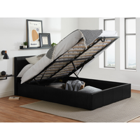 Birlea Berlin Ottoman Faux Leather Small Double Black Ottoman Bed