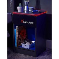 X Rocker Carbon-Tek Bedside Table With Wireless Charging And Neo Fibre Led Lighting