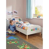 Liberty House White Toddler Bed With Car Decal