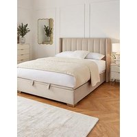 Very Home New Dakota Velvet End Lift Up Storage Ottoman Bed With Mattress Options (Buy &Amp; Save!) - Grey, Cream - Bed Frame Only