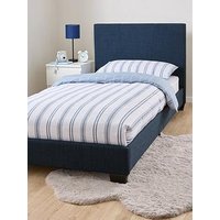 Very Home Riley Fabric Single Bed Frame With Mattress Options (Buy &Amp; Save!) - Blue - Bed Frame With Premium Mattress