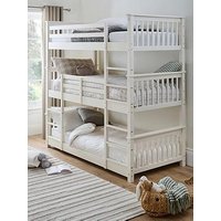 Very Home Novara White Triple Bunk Bed With Mattress Options (Buy &Amp; Save!) - White - Fsc&Reg; Certified - Bed Frame With Standard Mattress