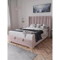 Very Home New Dakota Velvet End Lift Up Storage Ottoman Bed With Mattress Options (Buy &Amp; Save!) - Antique Rose - Bed Frame With Memory Mattress