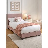 Very Home Riley Children'S Fabric Single Bed With Mattress Options (Buy &Amp; Save!) - Antique Rose - Bed Frame With Standard Mattress