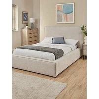 Very Home Langley Fabric Bed Frame With Mattress Options (Buy &Amp; Save!) - Natural - Bed Frame With Microquilt Mattress