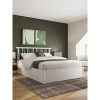 Gfw Spindle End Lift Storage Ottoman Double Bed - Bedframe + Premium Mattress