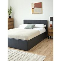 Very Home Marston Faux Leather Side Lift Up Storage Ottoman Bed With Mattress Options (Buy And Save!) - Black - Fsc&Reg; Certified - Bed Frame With Memory Mattress