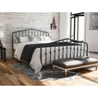 Dorel Bushwick Metal Bed King Size Grey Metal Bed