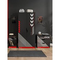 X Rocker Octane 3 Piece Furniture Set &Ndash; Bedside Table, Chest, And Wardrobe - Red
