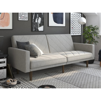 Dorel Paxson Linen Sofa Bed with Wooden Feet Light Grey Linen Sofa Bed