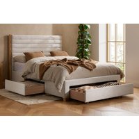 Arabella Grey Velvet Storage Bed, Double