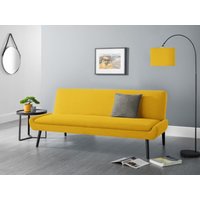 Julian Bowen Gaudi Curled Base Sofabed Small Single Mustard Linen Sofa Bed