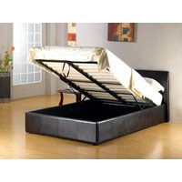 Heartlands Furniture Fusion Storage Bed Faux Leather King Size Black Faux Leather Ottoman Bed