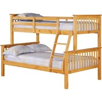 Heartlands Furniture Porto Triple Sleeper Bunk Bed Single Natural Pine Bunk Bed