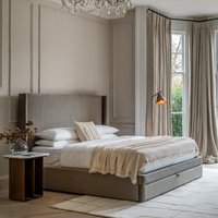 Alford Velvet Wingback Storage Drawer Bed