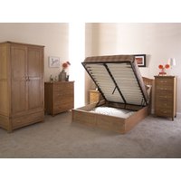 GFW Madrid Oak Ottoman King Size Oak Ottoman Bed