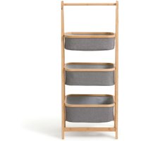 Basky Bamboo Three-Tier Basket Storage Unit