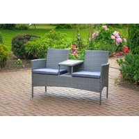 Rattan Outdoor Love Seat Table