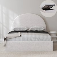 Atlantis Bouclé Ottoman Storage Bed - Optional Mattress