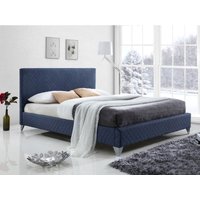 Time Living Brooklyn King Size Blue Fabric Bed