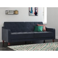 Dorel Novogratz Vintage Tufted Blue Velvet Sofa Bed