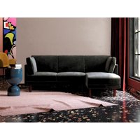 Dorel Clair Sectional Black Velvet Sofa Bed