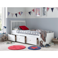 Bedmaster Quest Single White Wooden Bed