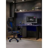 X Rocker Gaming Bundle Carbon Tek Led Desk And Maverick Office Gaming Chair - Blue