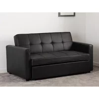 Seconique Astoria Black Faux Leather Sofa Bed